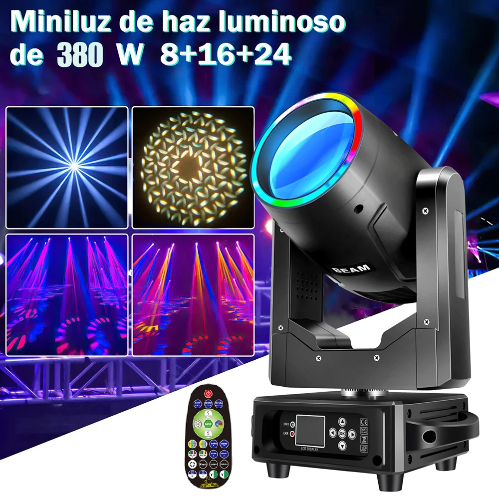 380W Professionelles Bühnenlicht DJ-Muster Moving Head Disco-Licht DMX512 Fernbedienung Hochzeit Party Club Atmosphärenlicht