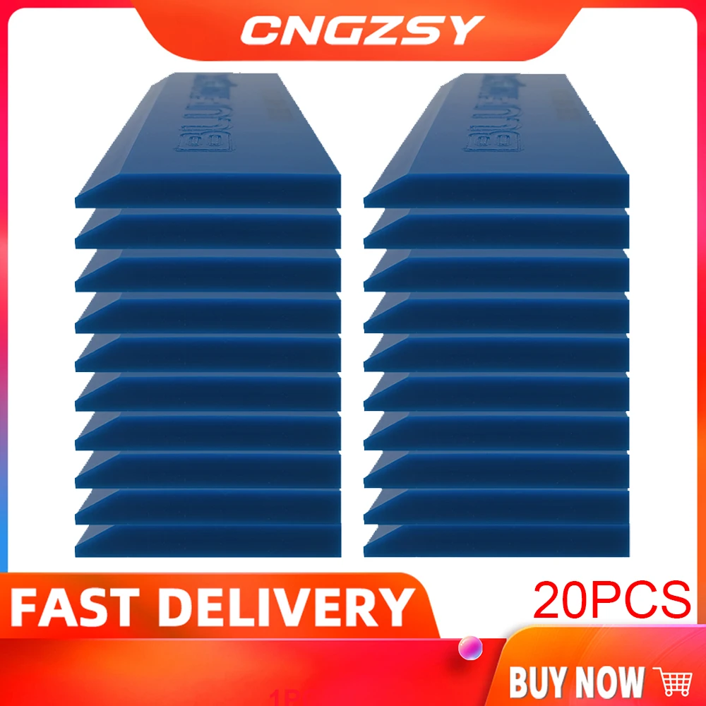 20pcs BLUEMAX Rubber Squeegee Spare Blades Snow Shovel Silicon Water Quick Wiper Window Tinting Car Wrapping Wash Cleaner B02G