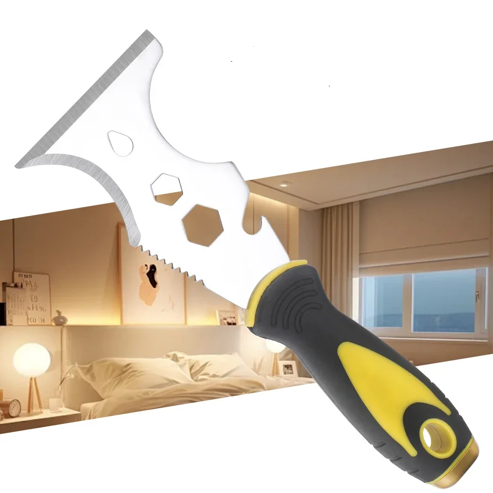 

15-In-1 Multi Use Putty Knife Stainless Steel Paint Scraper Tool Wallpaper Can Opener Cleaning Paint Rollers Home DIY