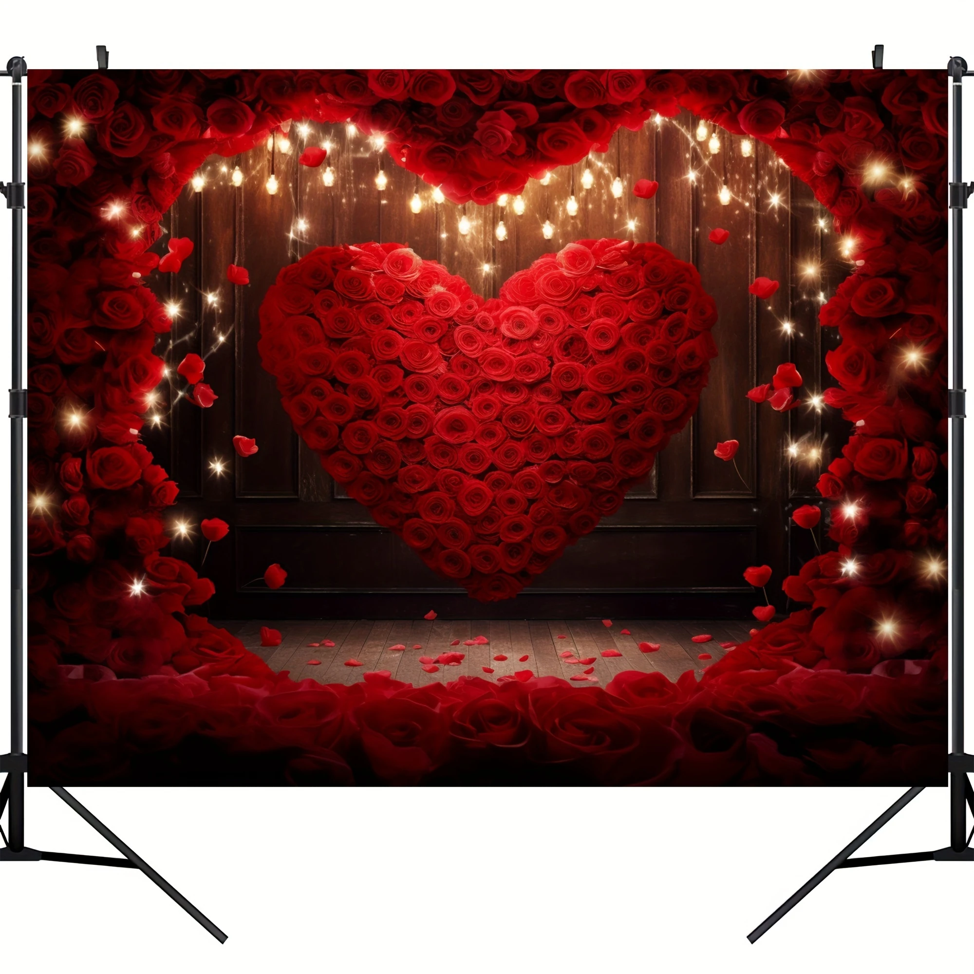 Red roses photography background Flower wall Valentine's Day background Wedding Bride Mother's Day party decoration