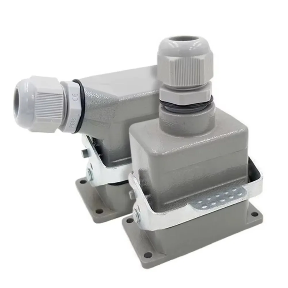 Conectores Alta Resistencia HDC-HE-006-1/2/3/4-L F/M 6pin 16A, Conexión Tornillo, Enchufe Conector Rectangular Industrial