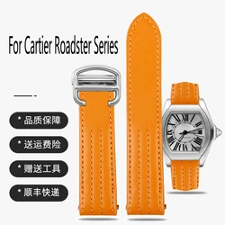 Watch Strap For Cartier Roadster Sports Car W6206018 W6206017 High-quality Men and women Cow Leather Watch Band 19mm Bracelet