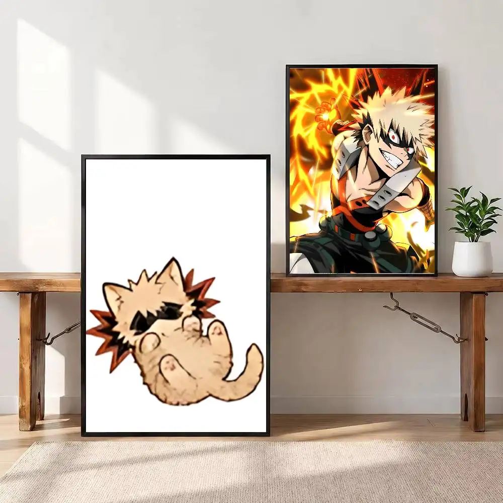 FOR MHA Katsuki Bakugo Poster HD Print Home Decor Wall Art Mural Room Bar Decoration