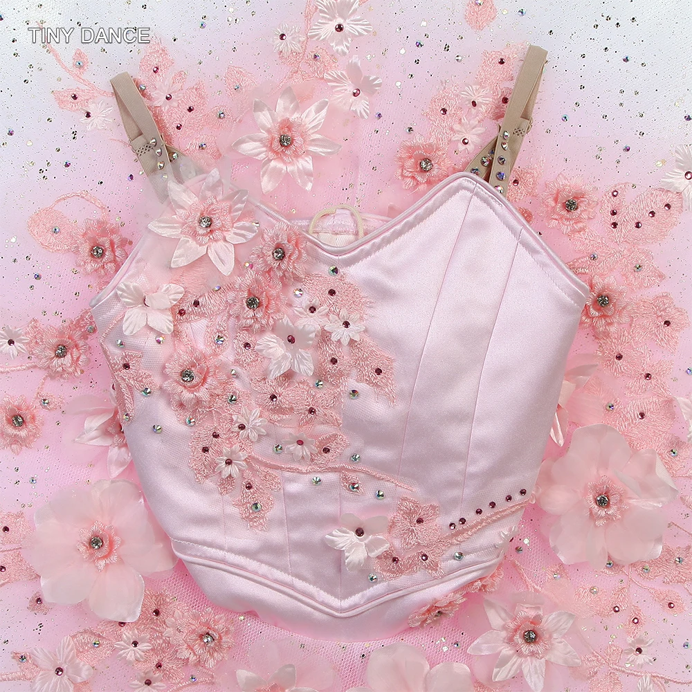 

Розовый балетный танцевальный костюм-пачка с эффектом омбре для девочек, профессиональное классическое блинное платье-пачка на заказ, платье для сольного выступления B24089