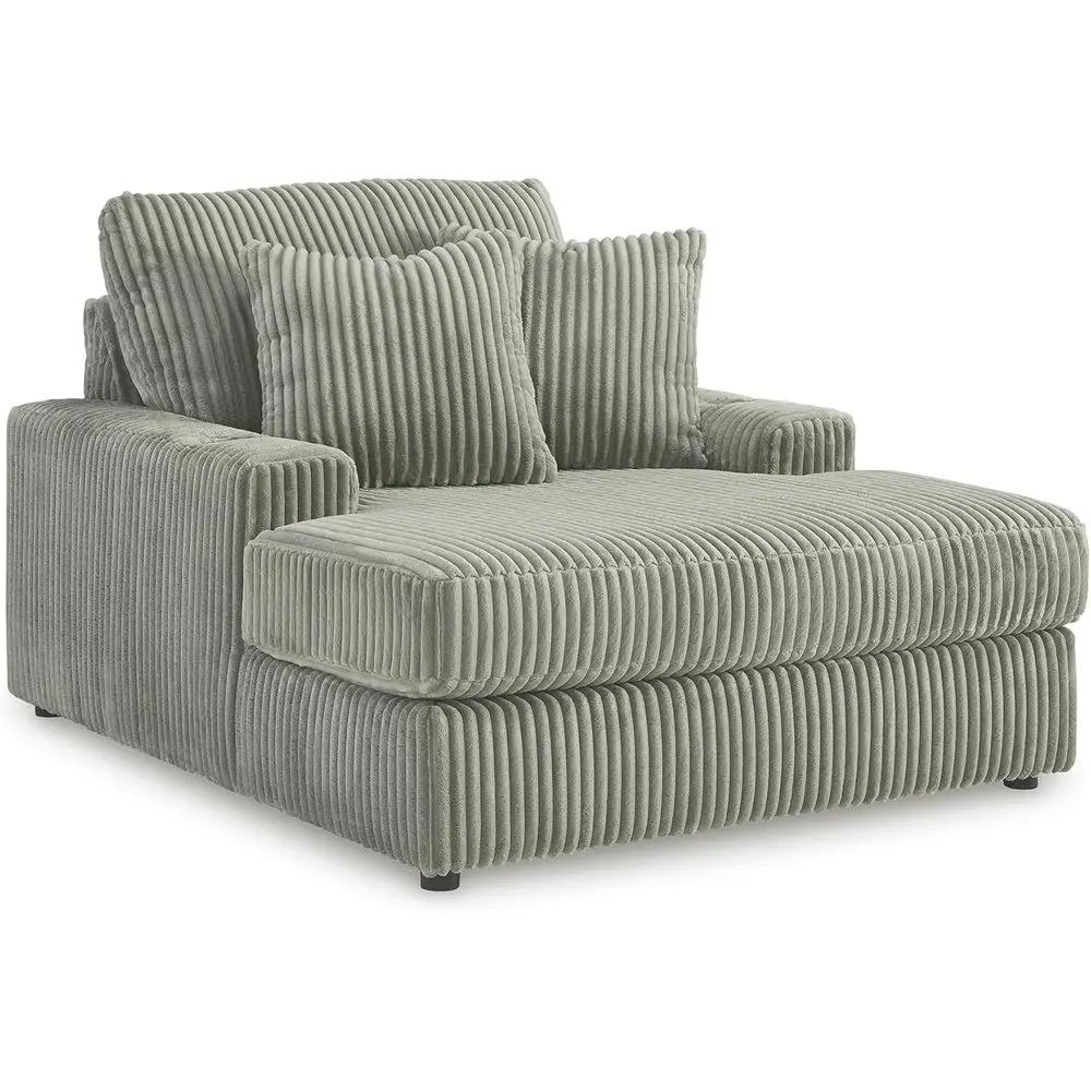 

Contemporary Chaise Lounge with USB Ports, Dual Cup Holders, and Pillows, Gray