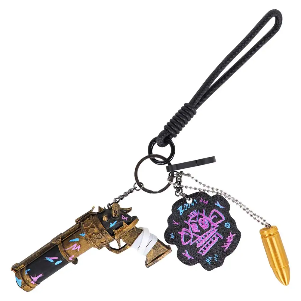 Arcane Jinx Cosplay Keychain LoL Roleplay Adult Women Men Keyring Pendant Halloween Carnival Disguise Costume Accessories Gifts