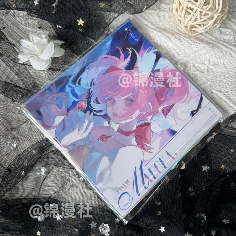 애니메이션 Puella Magi Madoka Magica Kaname Madoka 배지 레이저 티켓, 아크릴 스탠드, 색종이 크리스마스 선물