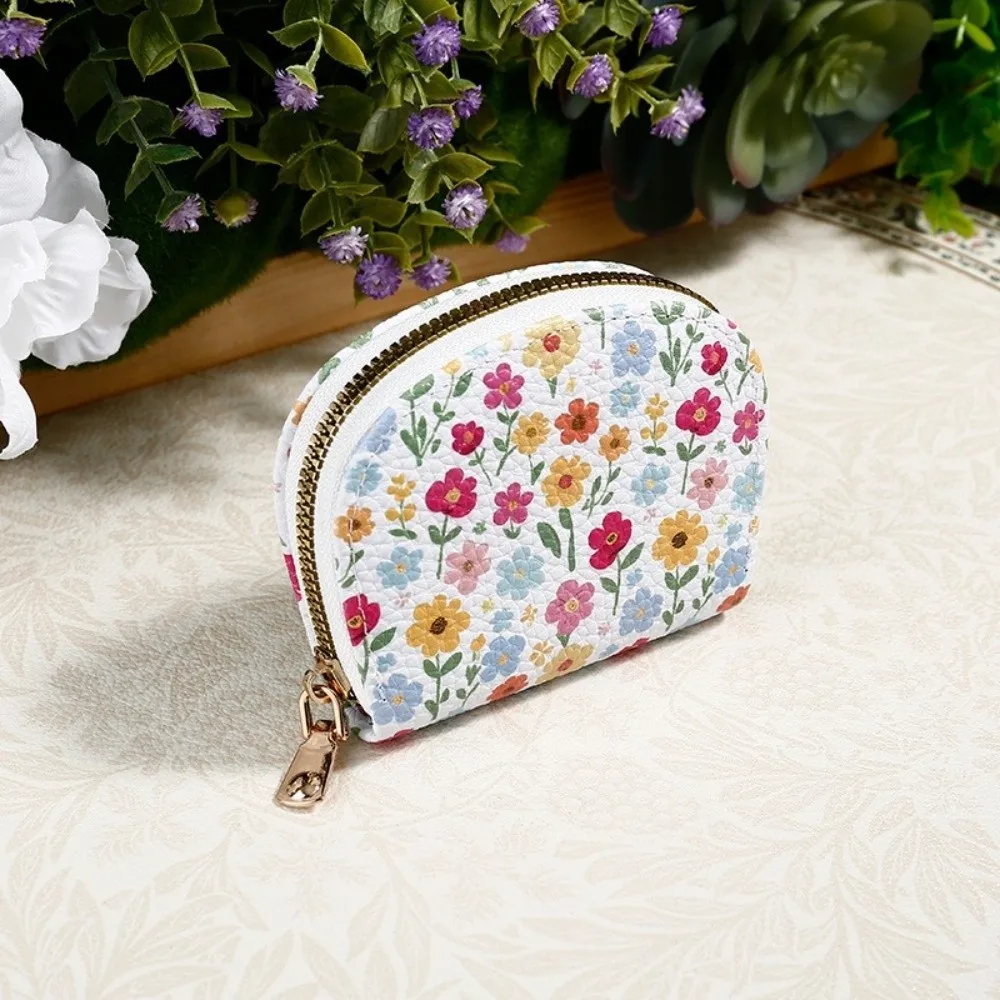 المحمولة الأزهار المطبوعة عملة المحفظة بو حقيبة التخزين تغيير المال المنظمون سستة صغيرة مخلب المحفظة النساء الفتيات