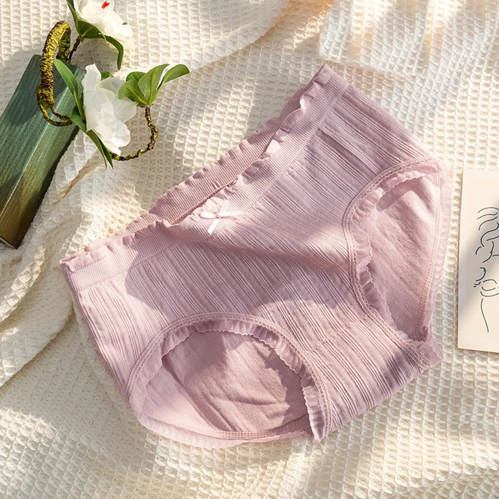 Женское нижнее белье со средней талией, кружевные треугольные брюки для девочек, нижнее белье, сексуальные популярные удобные трусики, бесшовные плавки, однотонные трусы