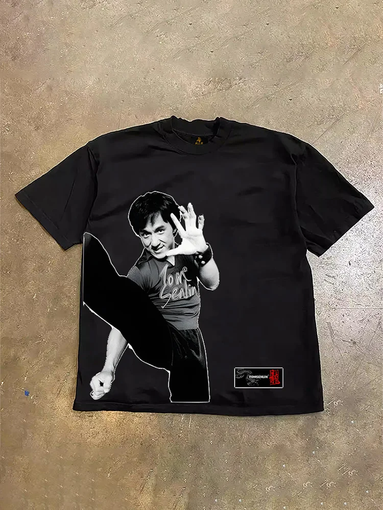 Loose Fit Cotton Short Sleeve T-Shirt Unisex Casual Comfortable Breathable Pure Cotton Double Thread T-Shirt for Summer