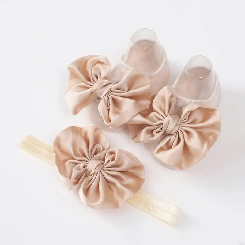 

Baby Non-Slip Floor Socks Fashion Bow Hairband Infants Accessories Shower Gift