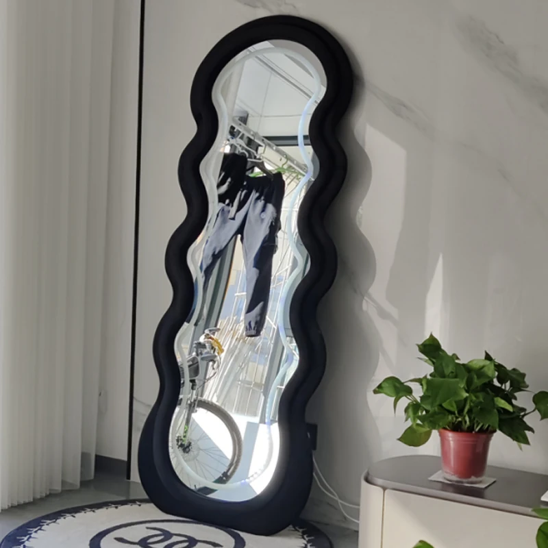LED intelligent touch screen floor mirrors full body living room furniture wave mirror modern multifunctional bodenspiegel