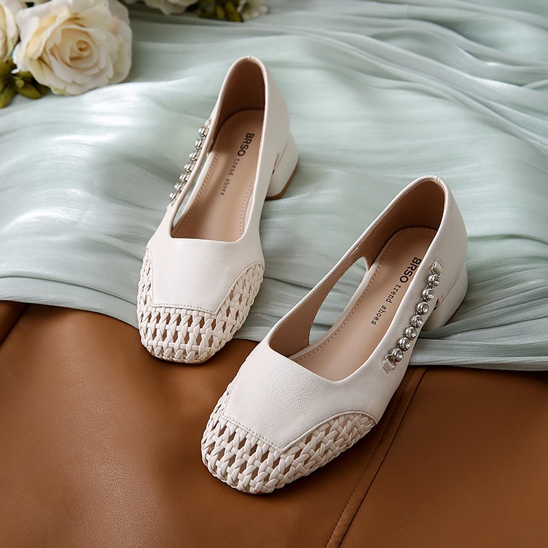 

French Retro Soft Leather Woven Cutout Sandals for Women New Style Fashionable Ultra-soft Women's Shoes Versatile Hole Shoes
