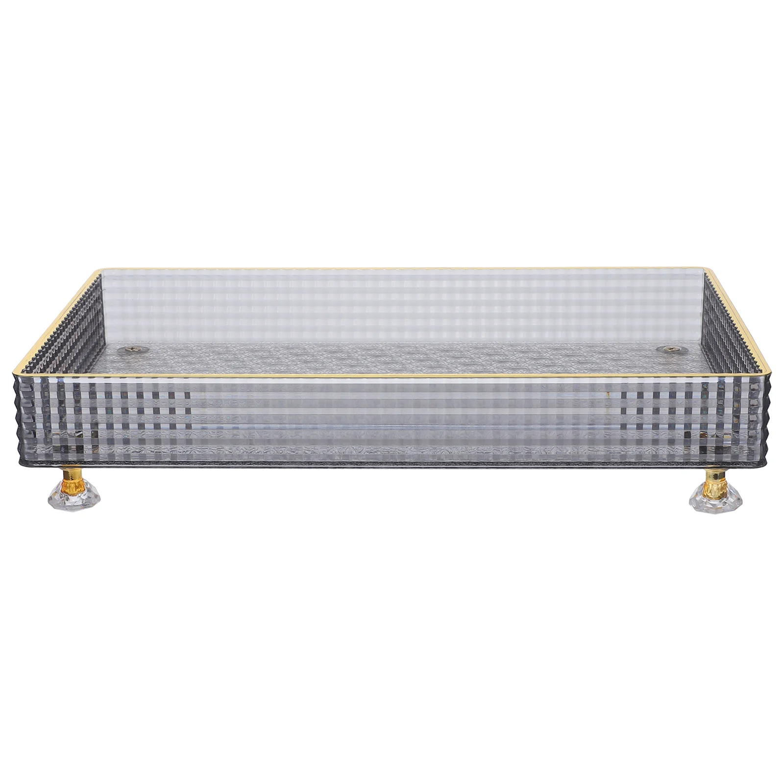 

Household Rectangular Fruit Plate Gold Trim Sturdy Snack Serving Tray Decorative Dry Fruit Candy Dessert Storage Tray