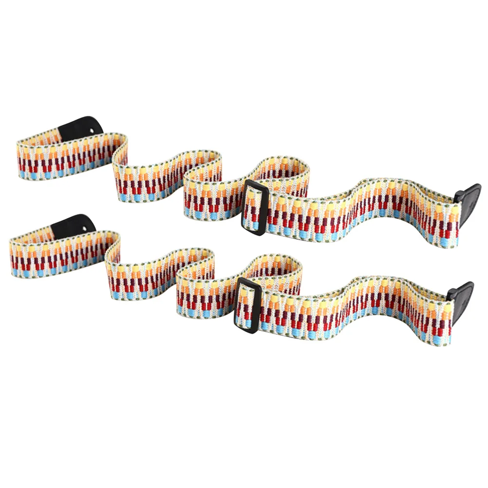 

2pcs Guitar Strap Rainbow Design Small Ukulele Sling Adjustable Shoulder Music Accessory For Standing Performance Outdoor Use
