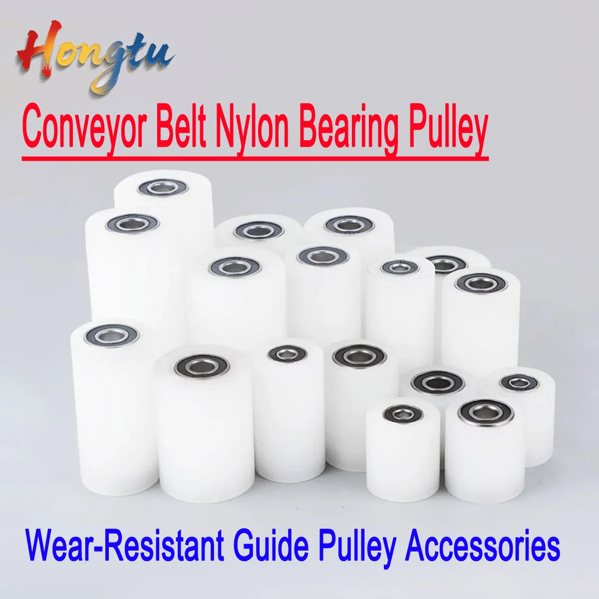 

Hongtu Conveyor Belt Nylon Bearing Pulley / Wear-Resistant Guide Pulley Accessories