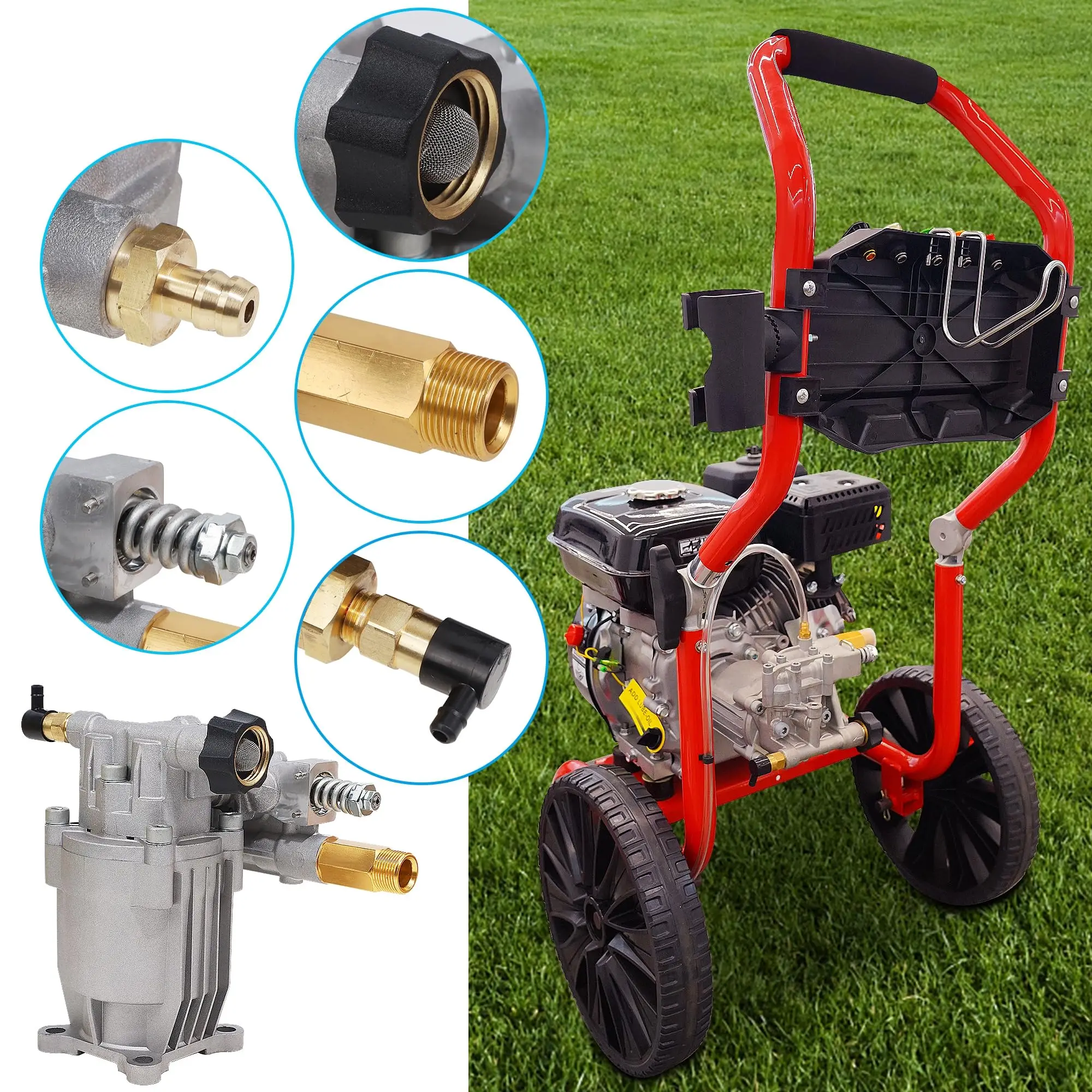 

Насос для очистки машин высокого давления, вал 3/4, MAX 2800, 3400 фунтов на квадратный дюйм, 2,5 галлона в минуту, алюминиевое осевое оборудование для очистки воды, опорный насос