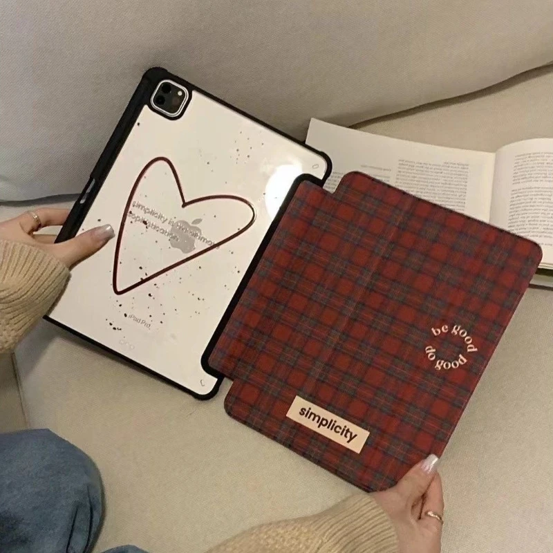 Grid English Label Pencil Slot Funda Case for IPad10.2 7th 8th 9th 9.7 5/6 Mini 6 8.3 Air 10.5 10th 10.9 Air11/13 Pro12.9 A16 11