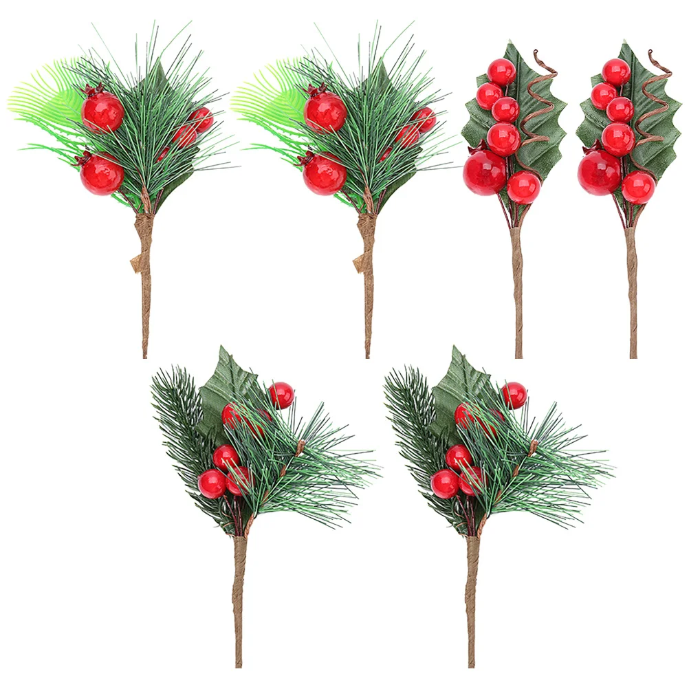 

9Pcs Simulation Berry Branches Red DIY Berry Bouquets Creative Wedding Christmas Photo Decoration Supplies