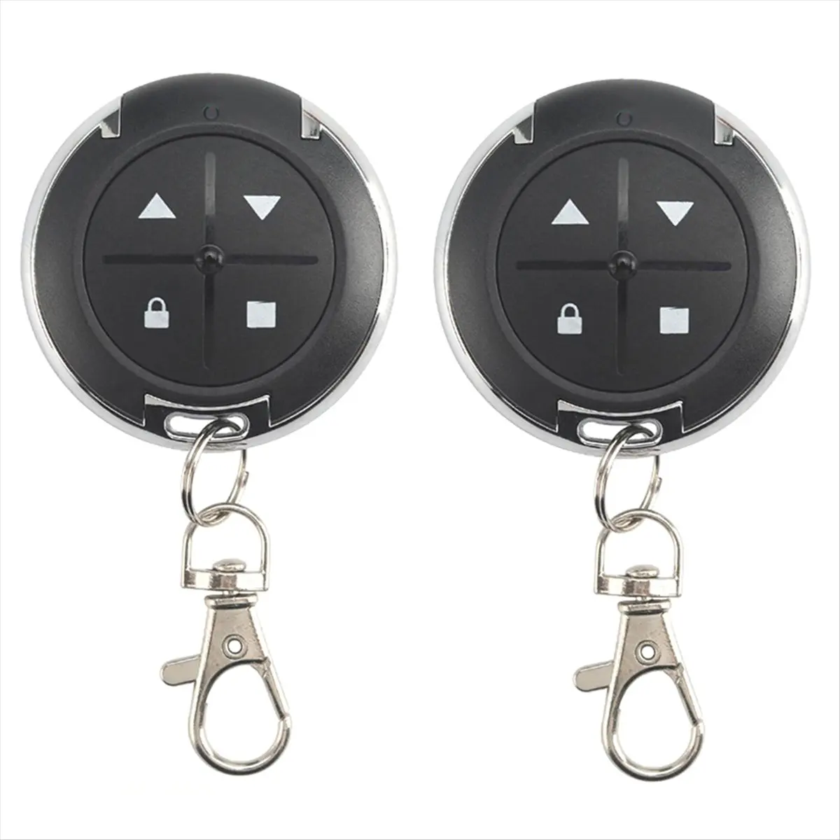 ~A592R 2Pcs 433MHz Copy Remote Control 4 Buttons Round Cloning Wireless Transmitter for Gate Garage Door Light Switch