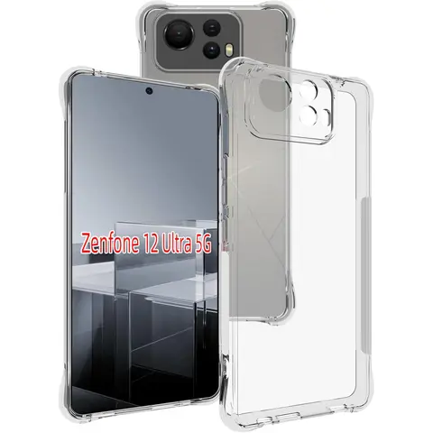 Capa de TPU macia, flexível, durável, à prova de choque, anti-riscos e antiderrapante Crystal Clear para ASUS Zenfone 12 Ultra 5G.