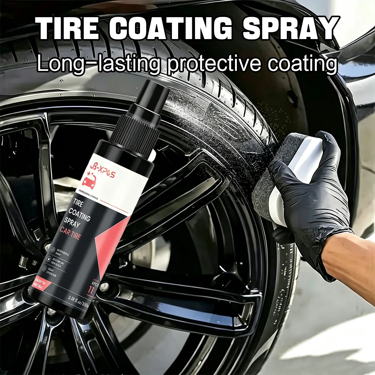 Car Tire Coating, Shine Restore For Tire Sidewall Rubber, Anti‑Aging Waterproof Prevent Tire Dry Cracking YT0111