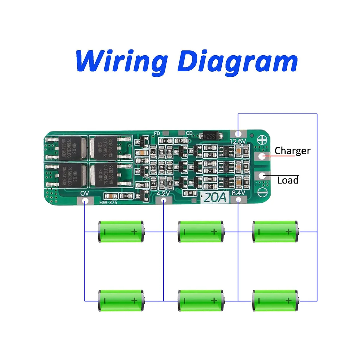 Módulo do carregador de bateria do lítio, placa da proteção do BMS, 3S, 20A, 11.1V, 12V, 12.6V, 18650, 10 PCes