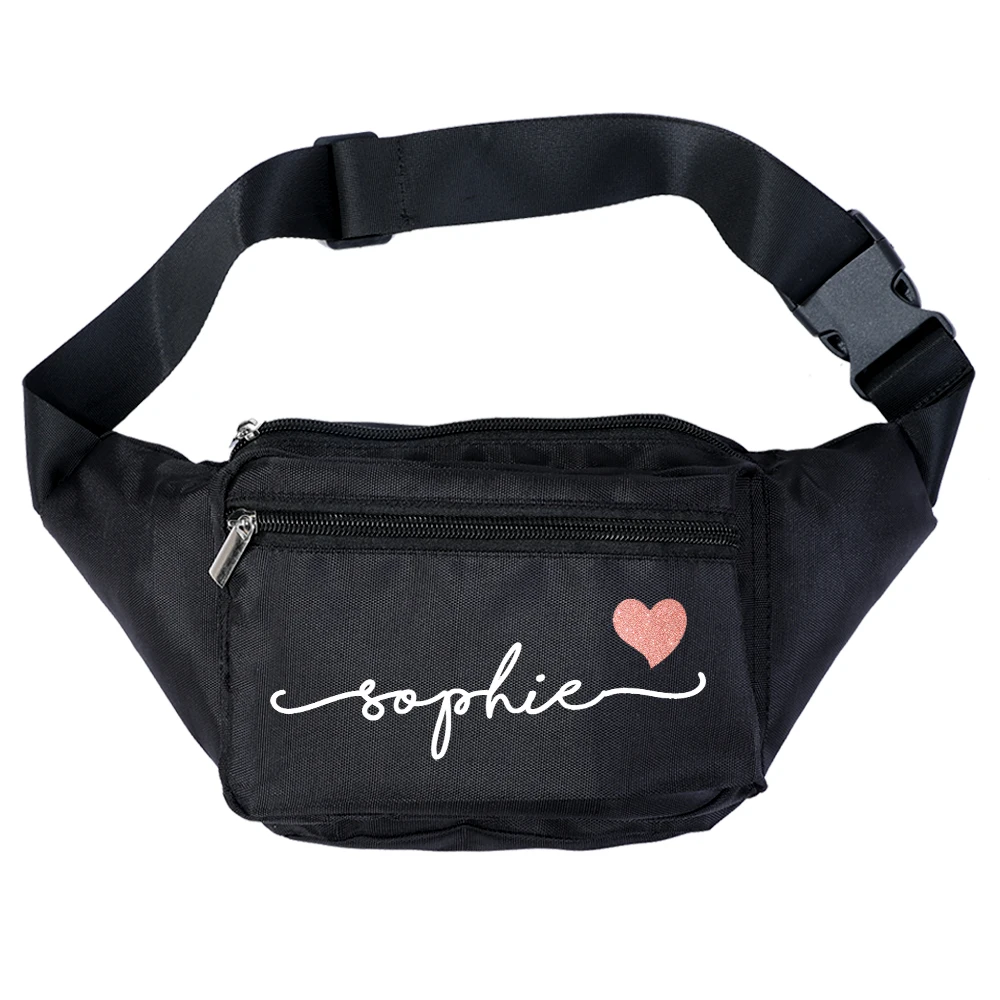 Personalized Waist Bag Custom Name Bridesmaid Fanny Pack Zipper Chest Bag Bachelorette Party Bag Belly Hip Bum Bags Wedding Gift