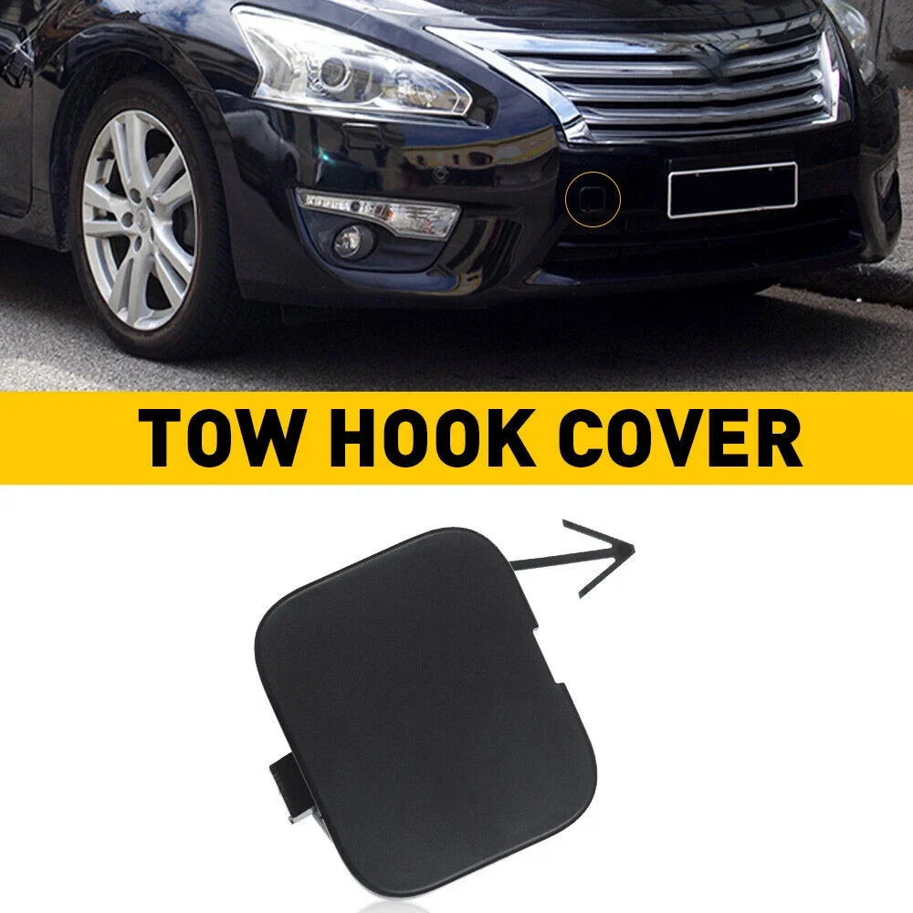 

1Pc 622A0-3TA0A, 622A03TA0A Black Plastic Car Front Bumper Tow Hook Cap Cover Eye Accessories Fits for Nissan Altima 2013-2015