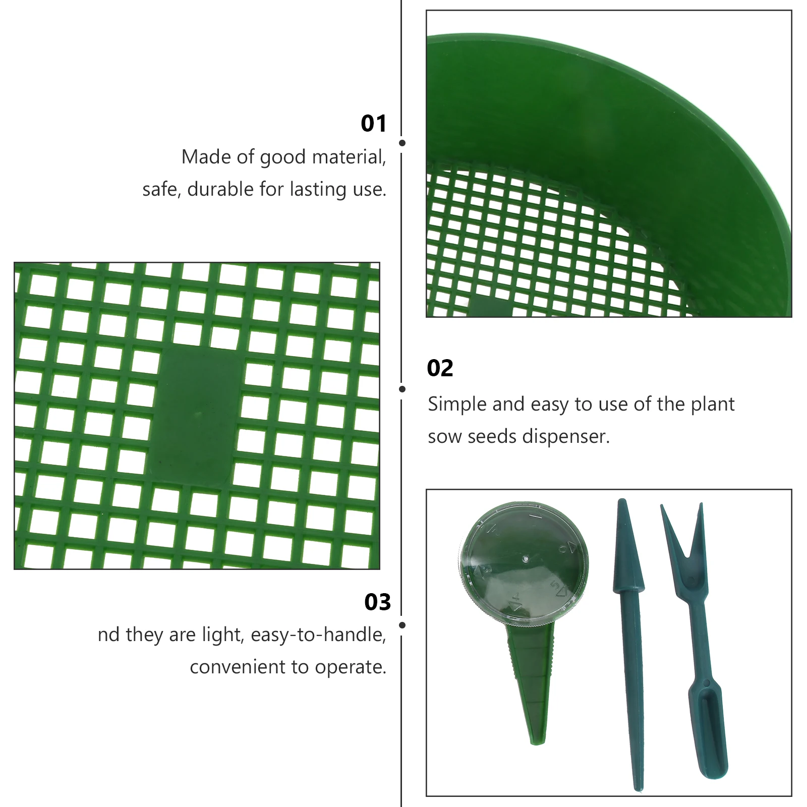 

Garden Planter Seeder Tools Lightweight Easy Operation Perfect for Balcony Mini Garden Plastic Dibber Widger Seedlings Dispenser