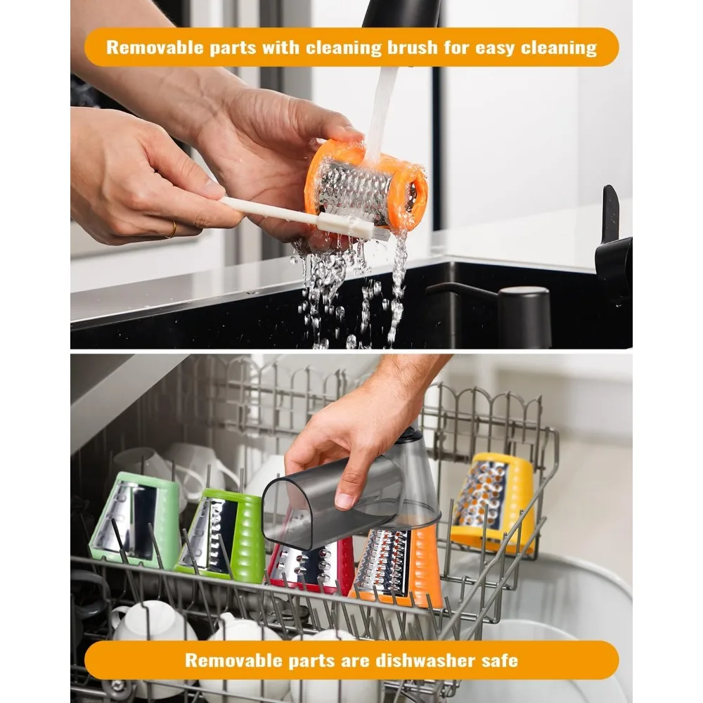 Electric Cheese Grater Salad Shooter,5-In-1 Electric Slicer For Home Kitchen,One-Touch Easy Control,With Push  Electric