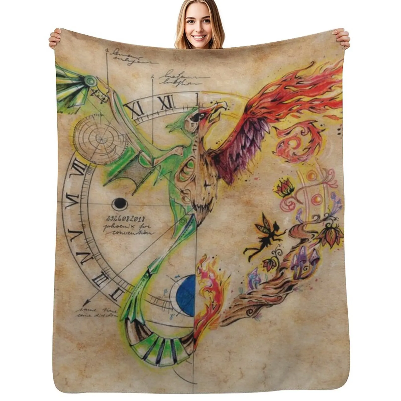 

Phoenix Fire Convention Design 2018 Throw Blanket Stain Resistant Cozy Warm Blanket