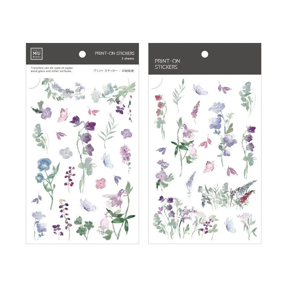 

Purple Florals Print-On Stickers, Hand Account Sticker