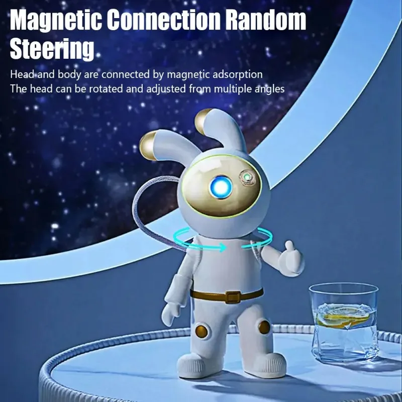 Space Rabbit Astronaut Galaxy Projector 360 ° Adjustable Moon Star Galaxy for 100 ㎡ Home Decoration Night Light Children's Gift