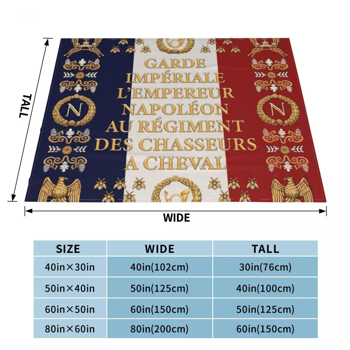 Napoleonic French flag of the Chasseurs A cheval de la Garde Throw Blanket blankets for winter Luxury Throw Blanket