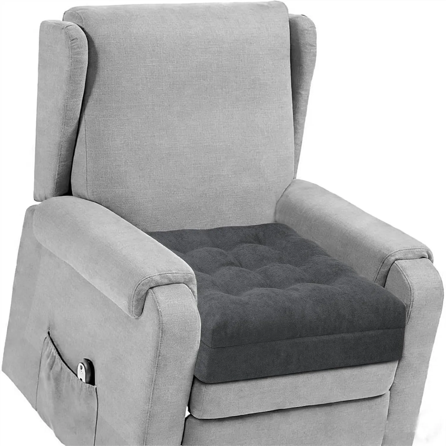 

Recliner Seat Cushion for Elderly, Dual Foam Design Helps You Get Up Easier, 20x20x5 Inches Dark Grey