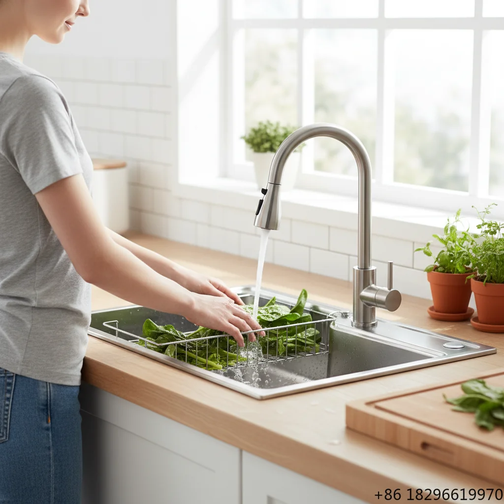 304 Stainless Steel Single Bowl Kitchen Sink Raindrop Embossed Deep Basin Large Drain Easy Clean Rust Resistant