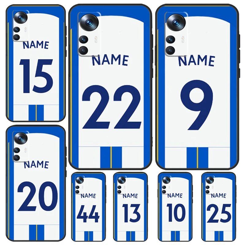 Custom Football Number Name Case For Xiaomi 13 14 Pro 13T 12T 11T 12 Lite 12X POCO X5 X3 F5 Pro F4 X4 M5 M5s F3 Cover