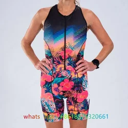 Zootekoi Summer Sleeveless Cycling Jumpsuit Women's Swimming Training Clothing Outdoor Sports Professional Team Running Jumpsuit