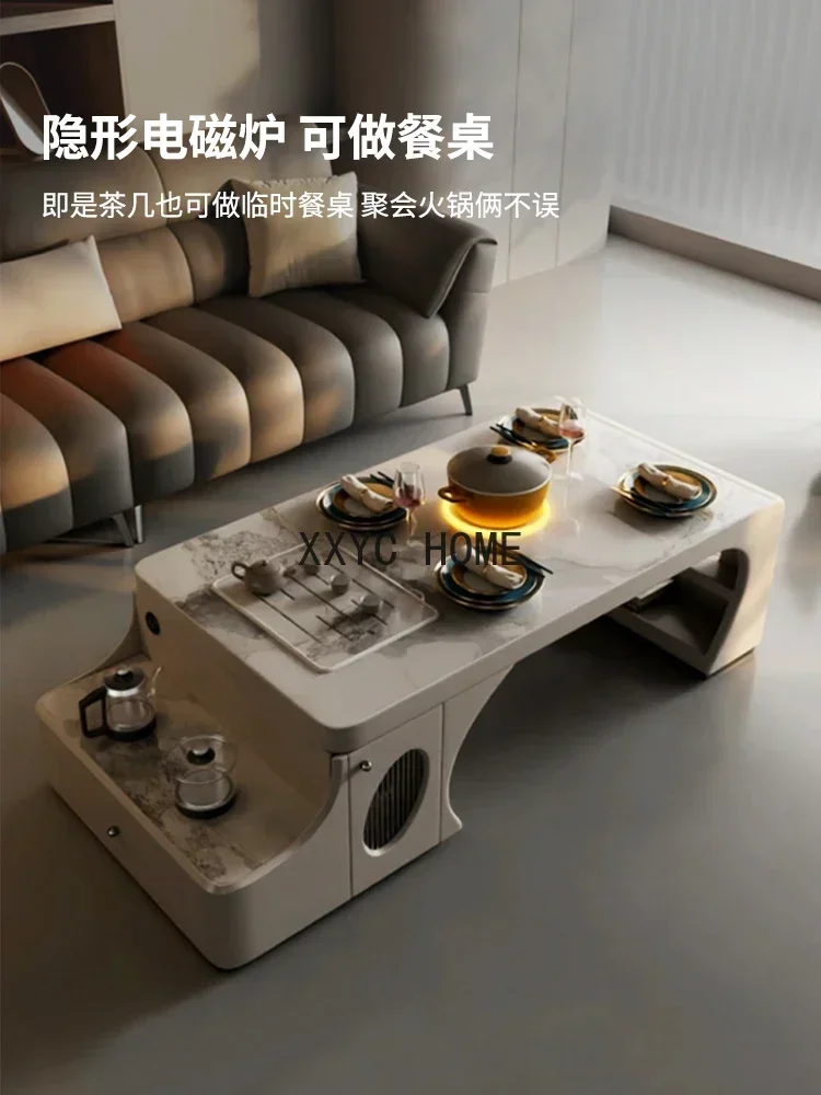 Light Luxury Stone Plate Retractable Kung Fu Tea Table Tea Making Integrated Small Apartment