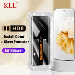 원클릭 설치 3D 커브드 엣지 프라이버시 강화 유리, 화웨이 P60 P50 P40 P30 메이트 60 50 40 프로 플러스 화면 보호대