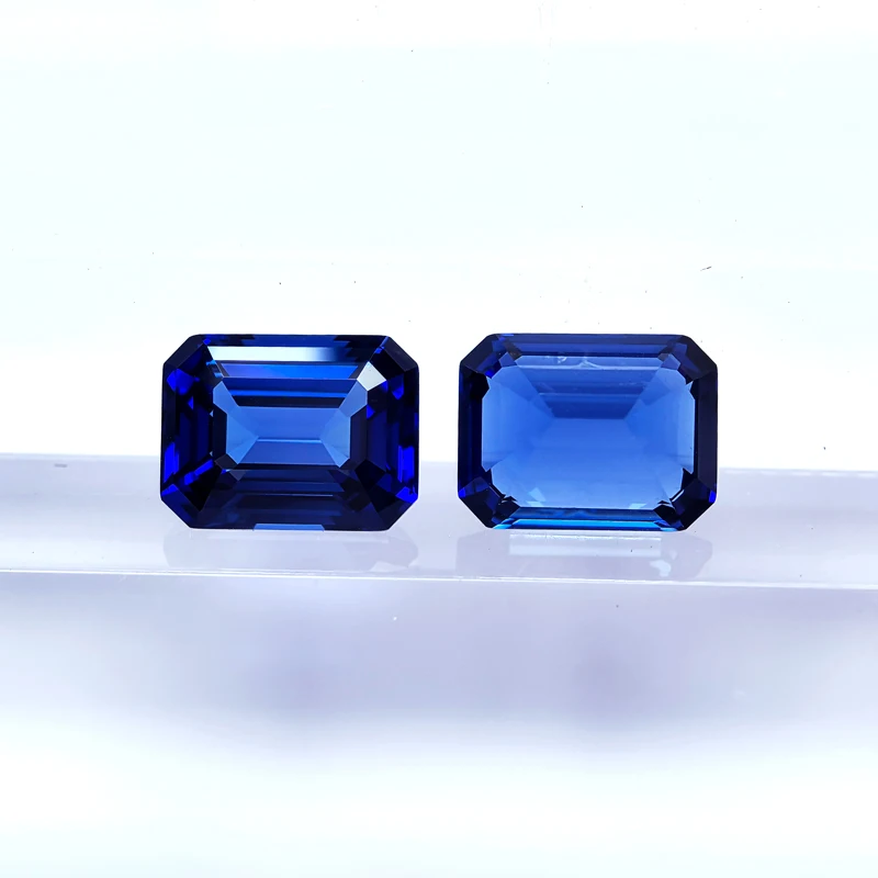 Hochwertiger im Labor gezüchteter Saphir im Kissen-Schliff, königsblaue Farbe, für die Herstellung von Schmuck, Ringen und Halsketten, wählbare Hauptmaterialien, Zertifikat – Detail 19