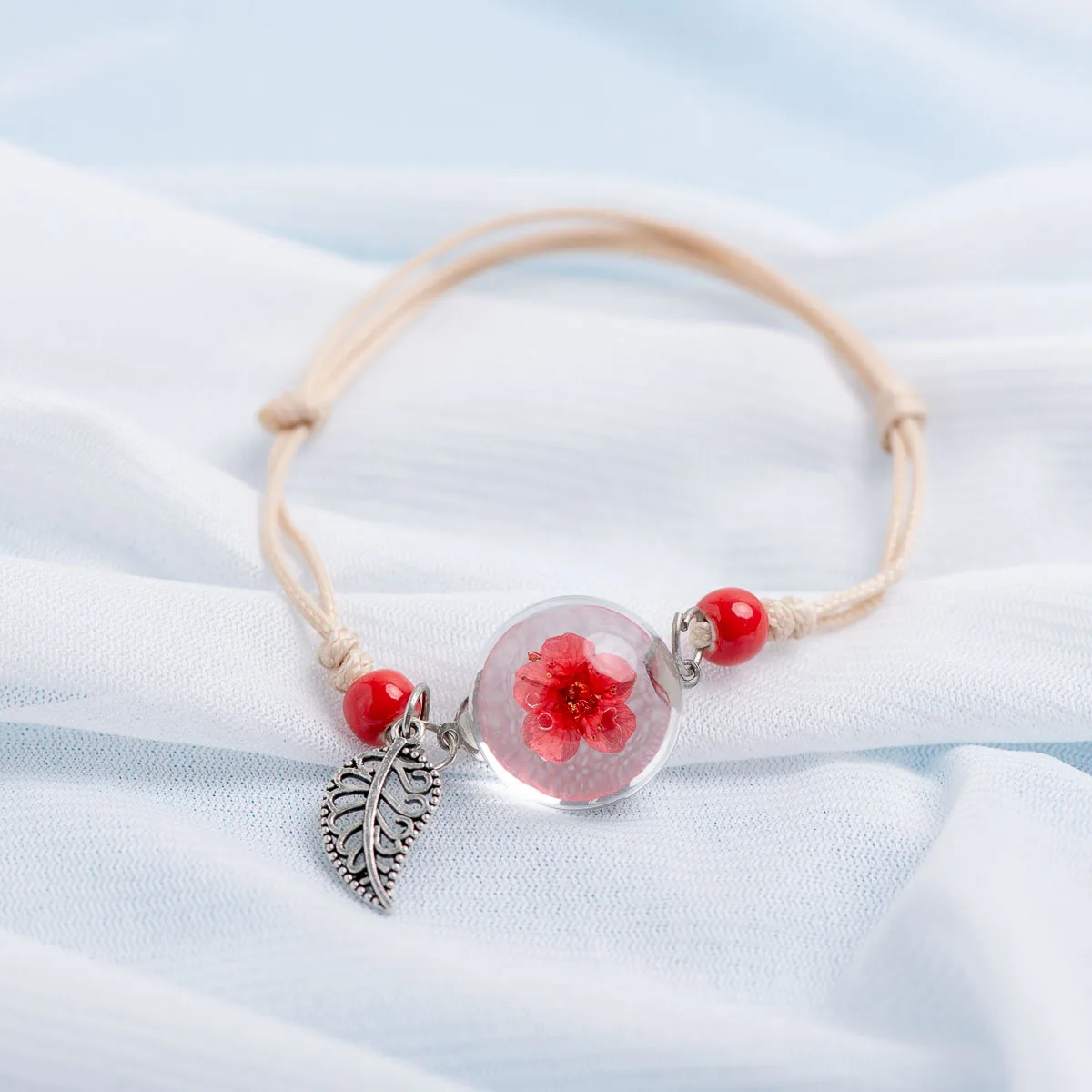 Hot Glass ball Flower Charms Ceramic Bracelets Crystal Transparency  DIY Boho Ceramic Bracelets Party gift #DY520