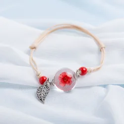 Hot Glass ball Flower Charms Ceramic Bracelets Crystal Transparency DIY Boho Ceramic Bracelets Party gift #DY520