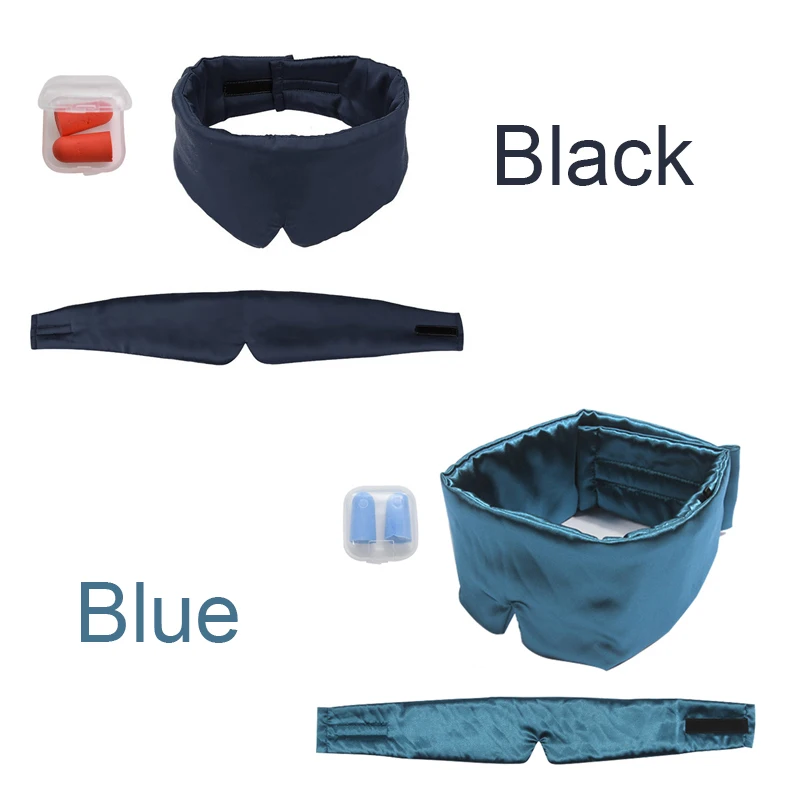 3D Breathable Sleeping Eyepatch Block Out Light Travel Nap Soft Padded Satin Fabric Eye Mask Night Blindfold Sleep Aid Eyeshade