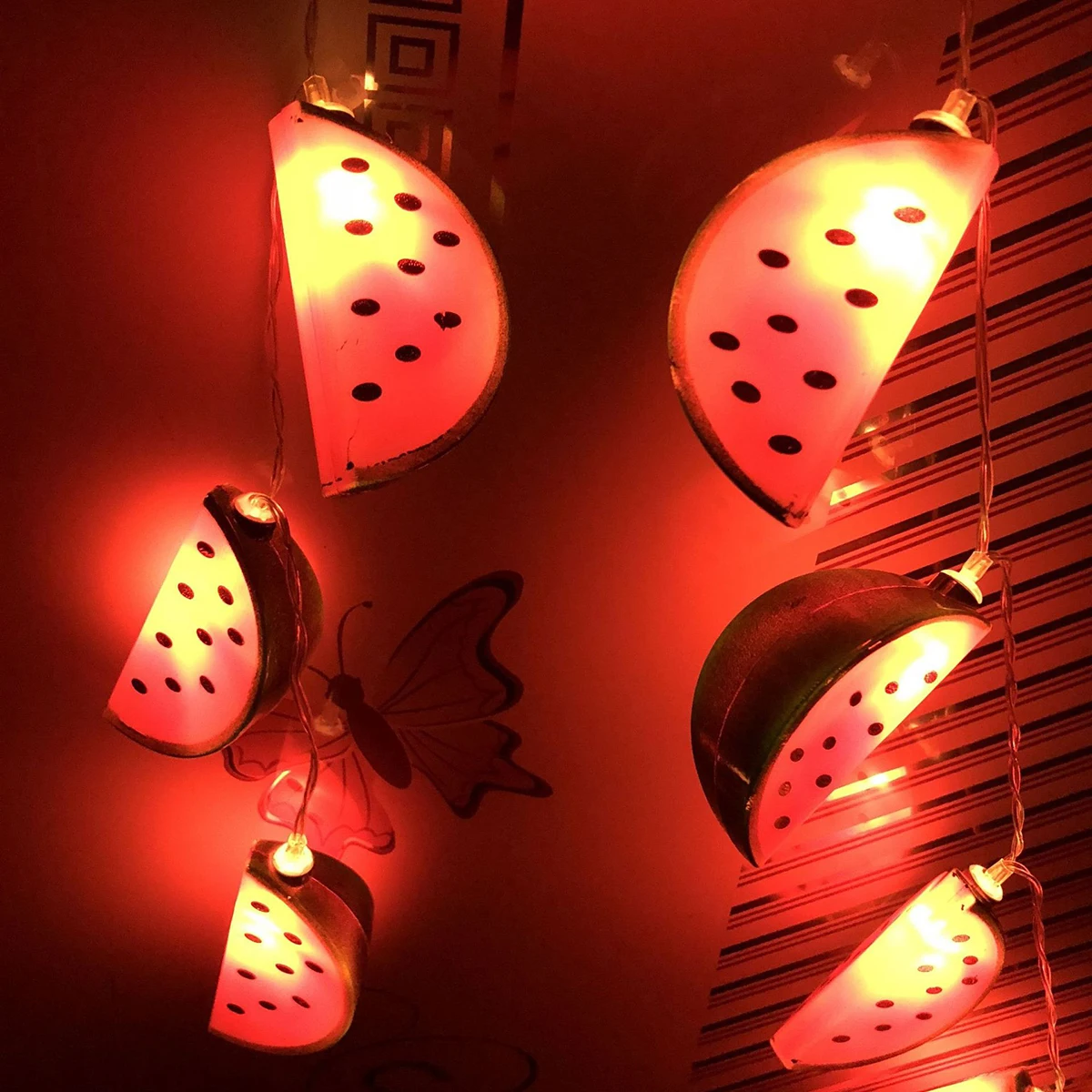 Watermelon LED String Lights Operated Eco Friendly Safe Ideal for Parties Weddings Gardens Bedrooms Warm