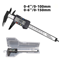 AMR 150mm 100mm Electronic Digital Caliper Carbon Fiber Dial Vernier Caliper Gauge Micrometer Measuring Tool Digital Ruler