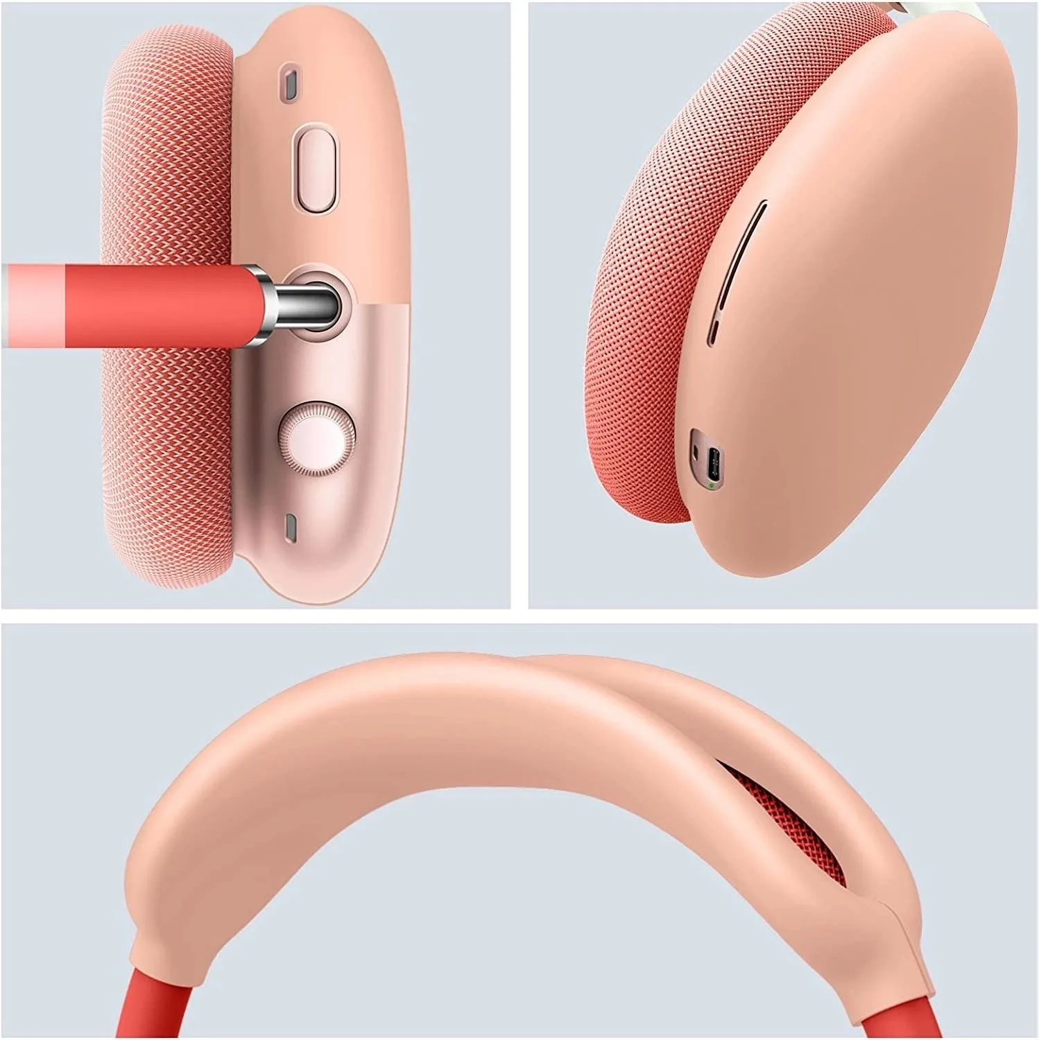 Funda protectora de silicona para auriculares Apple AirPods Max, cascos montados en la cabeza, resistentes a los arañazos