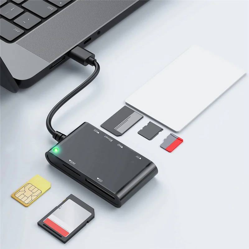 

ABKQ-USB 3.0 Устройство чтения карт памяти 6 в 1 Smart/MS/M2/TF/SIM/SD Устройство чтения карт памяти USB3.0