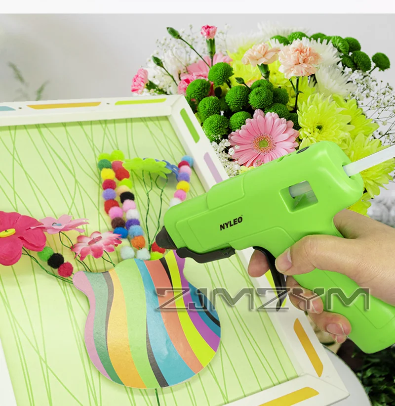 Hot Melt Glue Gun with Switch for 7mm Glue Stick Indusrial Adhesive Hot Gun Electric Heat Temperature Gun in 15 Seconds